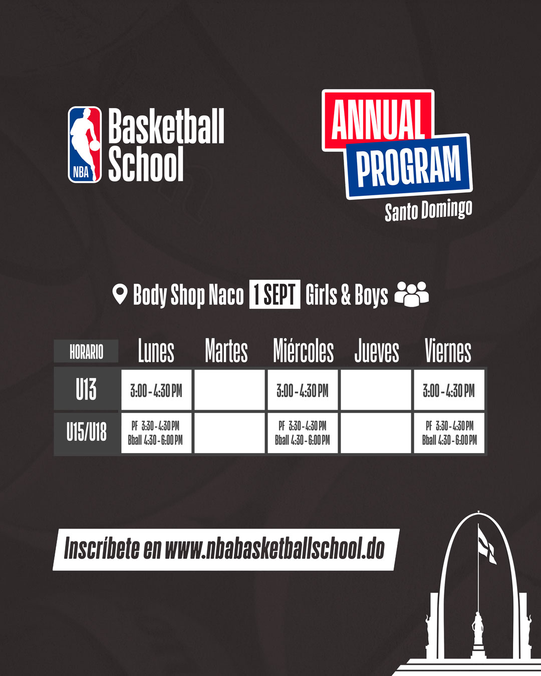 horario programa anual body shop 2025